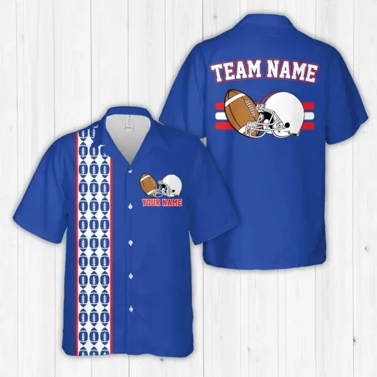 Discover Personalized Name Hawaiian Football Shirt, Custom US Football Team Hawaiian Shirt