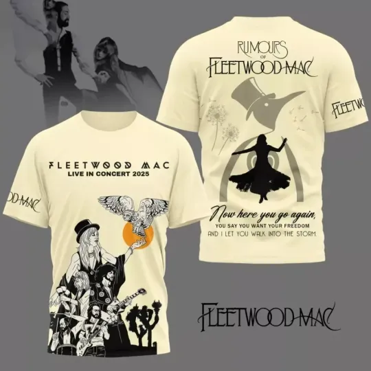 Discover Fleetwood Mac Live in Concert 2025 3D T-Shirt for Men and Women