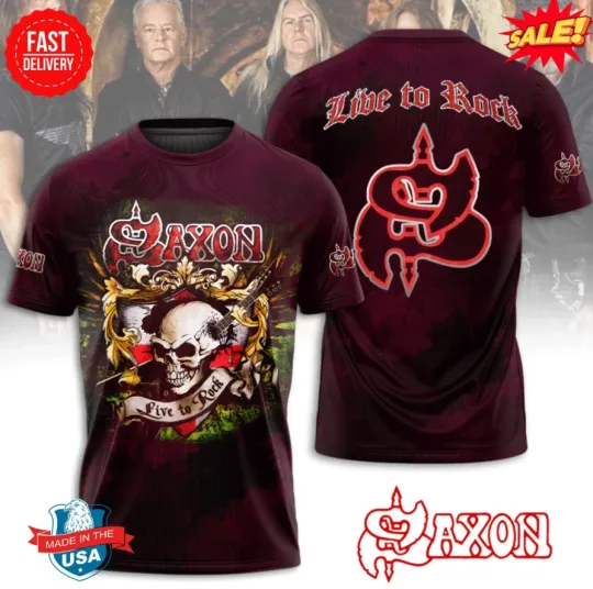 Discover Saxon Band Live To Rock AOP 3D T-Shirt