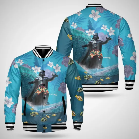 Darth Vader Surfing Tropical Summer Beach Vacation Aloha Jacket