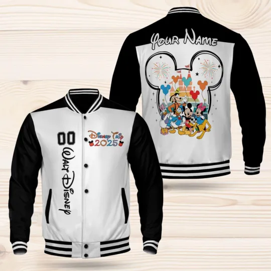 Personalized Mickey & Friends Magical Castle Happy Trip 2025 Baseball Jacket