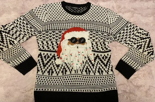 Discover ugly christmas sweater medium Santa With sunglasses