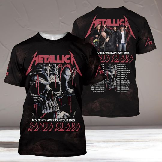 Discover Dripping Skull Tour-Style Graphic Tee  Red/Black Grunge  Unisex All-Over Print T-Shirt