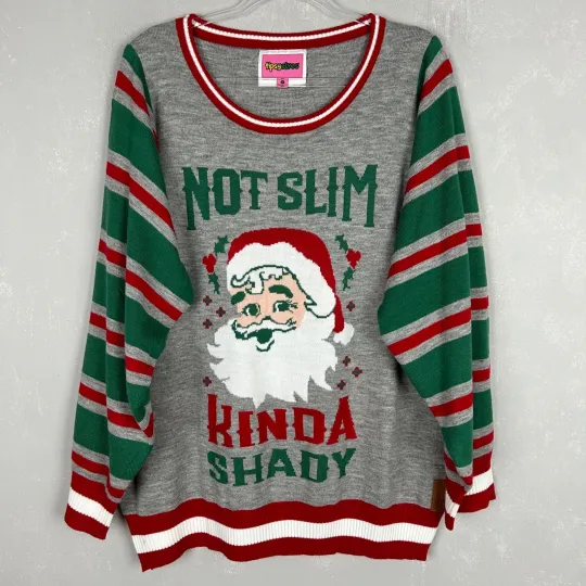 Discover Tipsy Elves women’s size 1X ugly Christmas sweater gray Not Slim Kinda Shady
