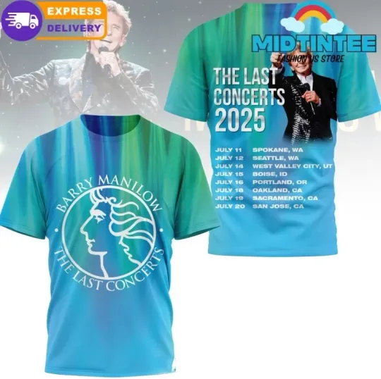 Discover Manilows The Last Concerts 2025 3D T-Shirt