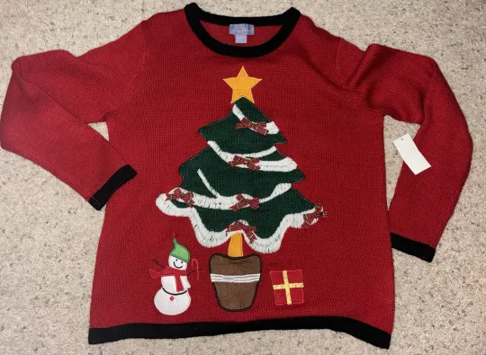 Discover Vintage Laura Scott Ugly Christmas Pullover Sweater Size Small