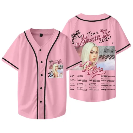 Kenia Os Pink Aura Tour Baseball Jersey Unisex Casual Shirt