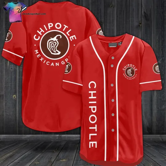 Chipotle Mexican Grill All Over Print Baseball Jersey Short Sleeve Men