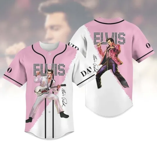 Discover Custom Elvis Presley Baseball Jersey - The King of Rock Fan Gift