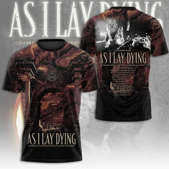 Discover As I Lay Dying 20th Anniversary Of Shadows Are Security 3D T-shirt
