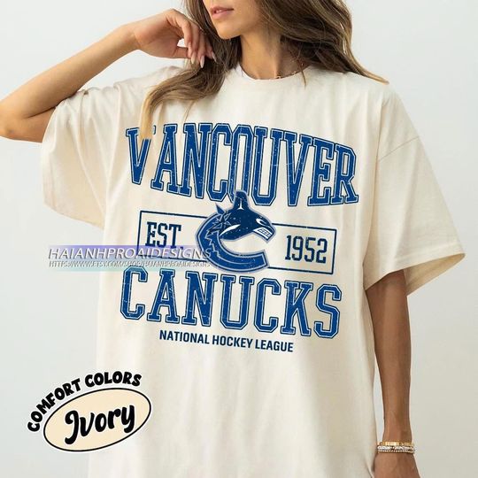 Discover Comfort Colors Vancouver Canucks Hockey T-shirt, Custom Vintage Graphic Tee, Vancouver Hockey Gift For Fan