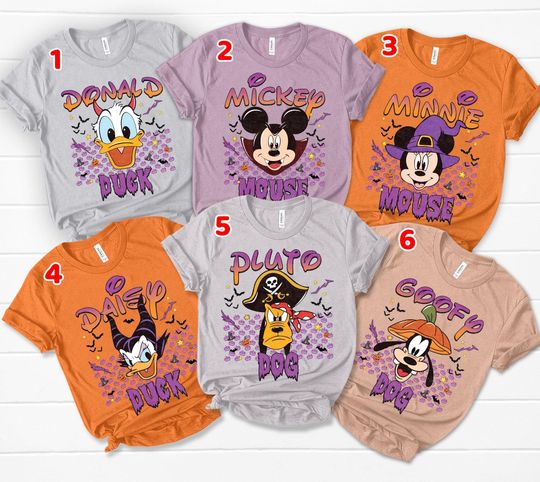 Discover Vintage Mickey & Friends Halloween Shirt, Disney Family Trip 2025 Tee, Mickeys Not So Scary Halloween Party, Disneyland Halloween Outfit