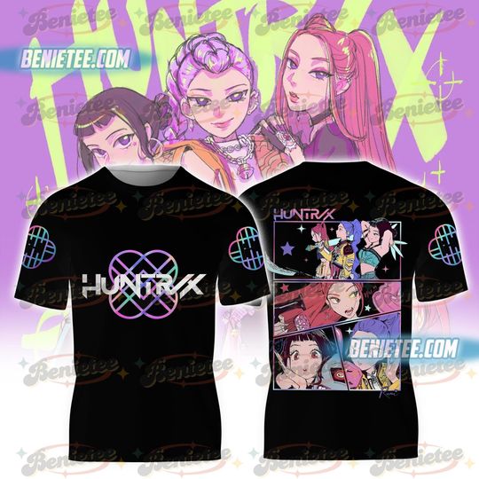 Demon Hunters Shirt 3D, Huntrix Girls Shirt 3D, Mira Rumi Joey Shirt, Demon Hunter Kids Shirt, Gift For Kpop Fan, Kpop Movie