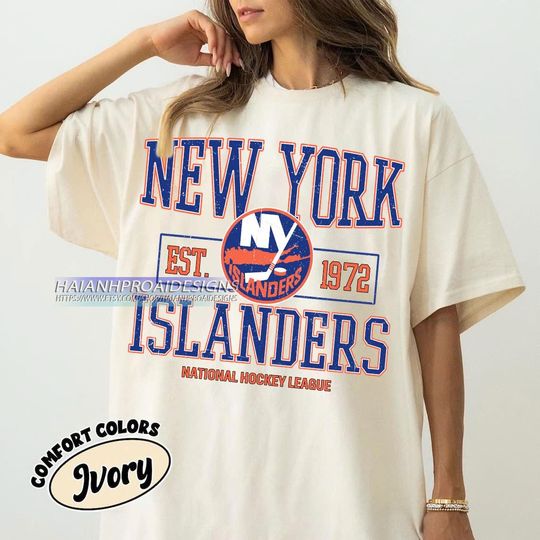 Discover Comfort Colors New York Islanders Hockey T-shirt, Custom Vintage Graphic Tee, New York Hockey Gift For Fan