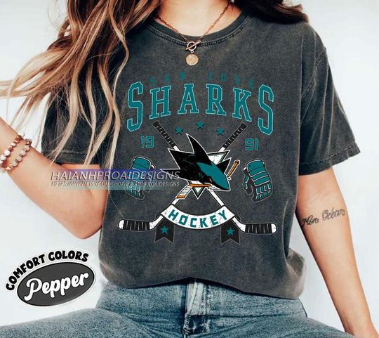 Discover San Jose Sharks Hockey Comfort Colors T-shirt, Unisex Tee Shirt for Sports Fans, Graphic Sports Tee, Sharks Team Shirt, Hockey Fan