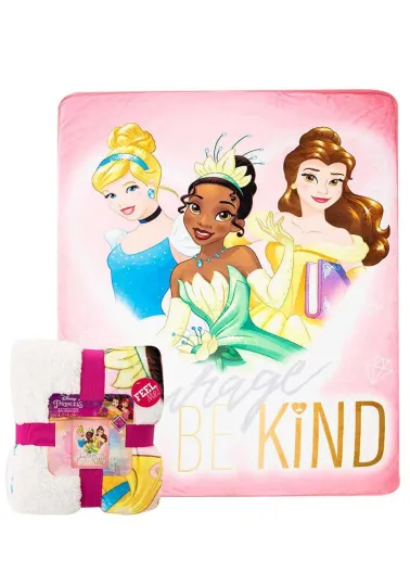 Discover Northwest Disney Princess Silk Touch Soft Plush Throw Blanket, 60" x 80", Royal