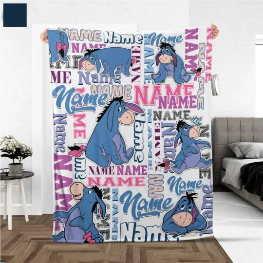 Discover Personalized Disney Pooh Eeyore Fleece Blanket
