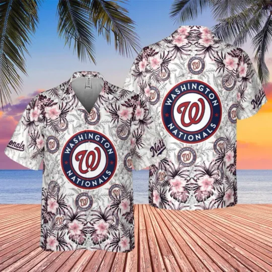 Discover Washington Nationals Sunset Retreat Hawaiian Shirt Summer Aloha S-5XL