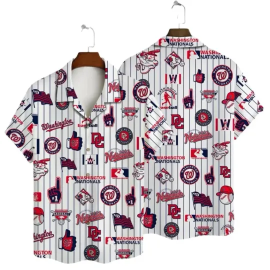 Discover Washington Nationals Island Wave Hawaiian Shirt Summer Aloha S-5XL