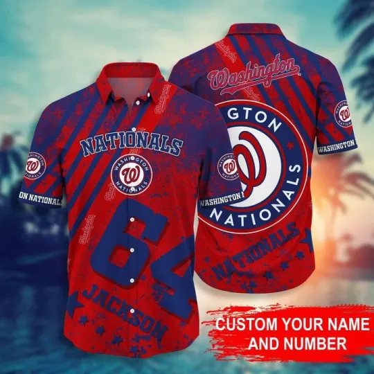 Discover Personalized Washington Nationals Paradise Escape Hawaiian Shirt Unisex S-5XL