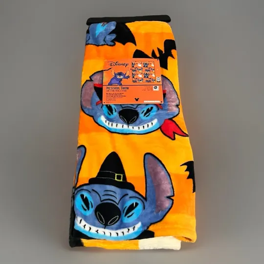 Discover Disney Lilo & Stitch Halloween-Themed Throw Blanket 40inX50in Soft Micro-Fleece