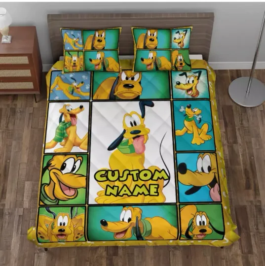 Discover Personalized I'm A Big Fan Of Pluto Best Cartoon Funny  3D Quilt Bedding Set