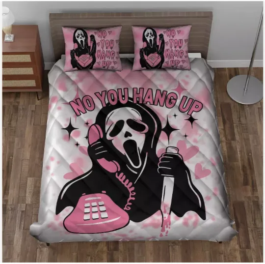 Horror Ghostface No You Hang Up Ghostface It's Scream Baby 3D Quilt Bedding Set