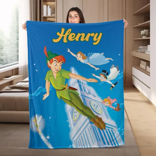 Disney Peter Pan Flying Fantasy Night Customize Fleece Blanket