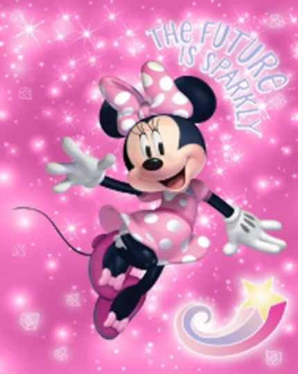 Discover Disney Minnie Mouse Sparkle Soft Throw Silk Blanket 40"x50"