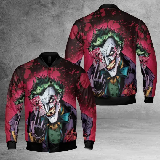 Discover The Joker Horror Clown With Card Let Put A Smile On That Face Jacket
