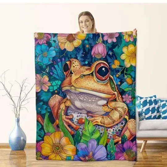 Frog Blanket, Princess And The Frog Blanket, Disney Movie Cartoon Fleece Blanket