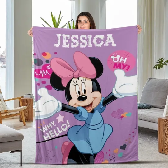 Discover Customized Disney Oh My Minnie Mouse Fleece Blanket