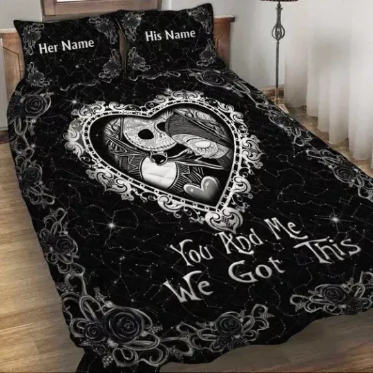 Discover Personalized Jack And Sally You & Me We Got This Halloween 3D Quilt Bedding Set