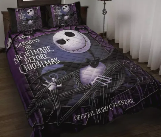 Discover Personalized Jack Skellington Nightmare Before Christmas 3D Quilt Bedding Set