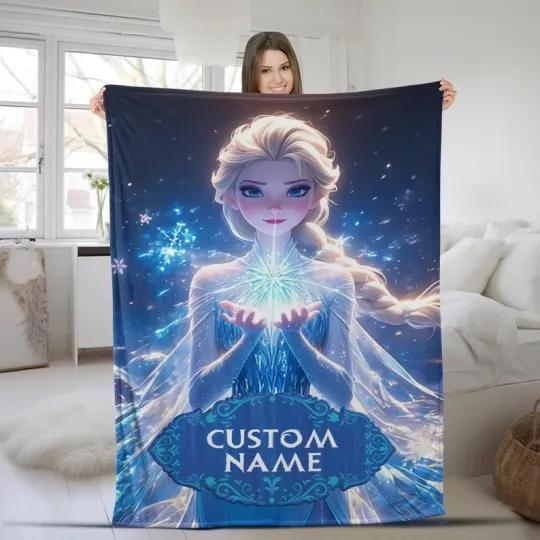 Discover Disney Frozen Princess Elsa Magic Kingdom Gift For Baby Customize Fleece Blanket
