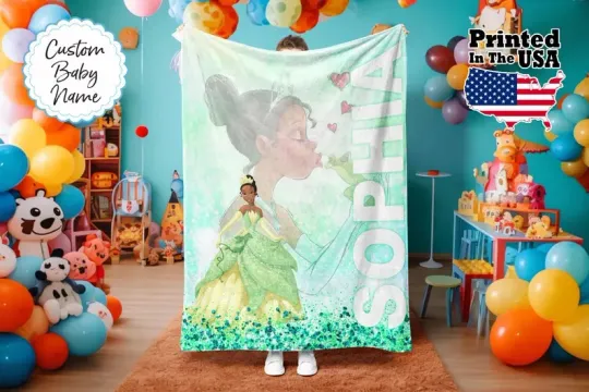 Discover Disney The Princess And The Frog Portrait Art Customize Fleece Blanket