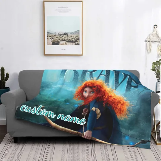 Custom Name Blanket Disney BRAVE Tapestry Personalized Blanket, Fleece Blanket