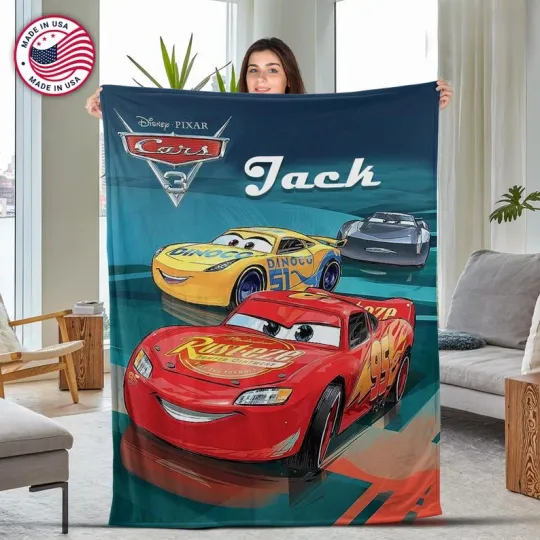 Discover Disney Cars 3 McQueen Storm Racing Customize Fleece Blanket