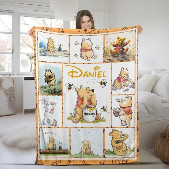 Discover Custom Winnie The Pooh Blanket, Pooh Bear, Disney Pooh Fleece Blanket