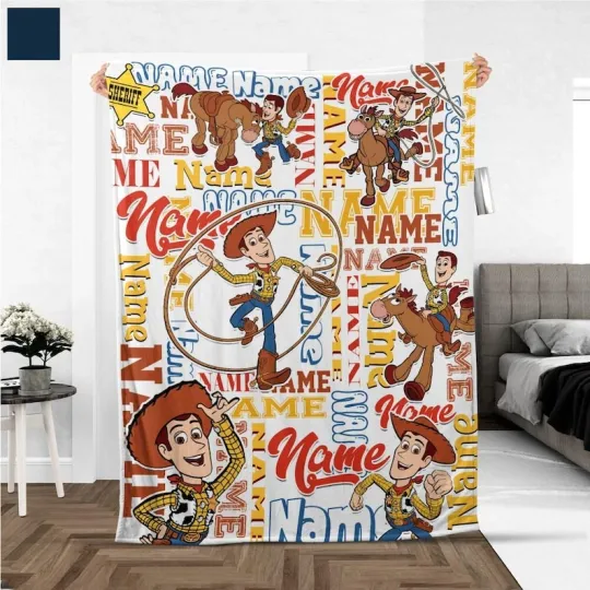 Personalized Disney Toy Story Woody Cowboy Fleece Blanket