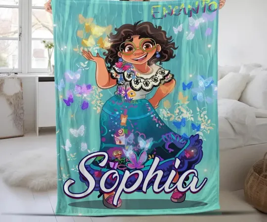 Discover Disney Encanto Butterflies Pattern Customize Fleece Blanket
