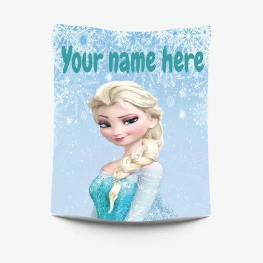 Discover Personalized Cartoon Disney Princess, Custom Princess Elsa Fleece Blanket