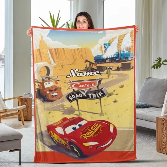 Discover Disney Cars Lightning McQueen Road Trip Customize Fleece Blanket