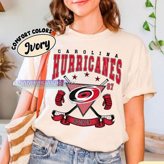 Discover Vintage Carolina Hurricanes Shirt, Hockey Tee. Retro Hockey Fan Shirt for Game Day