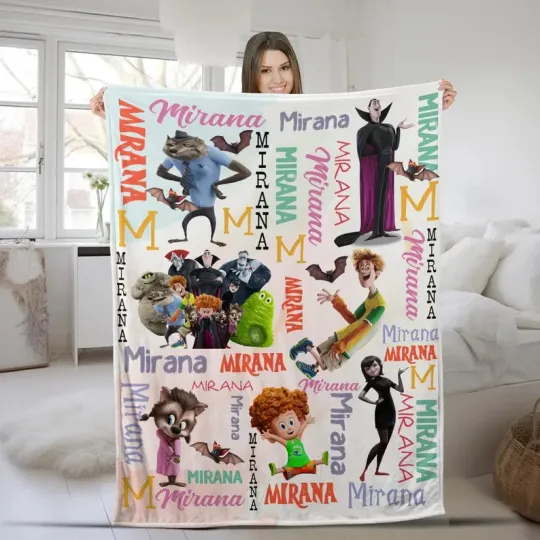 Discover Disney Hotel Transylvania Dracula Hotel Christmas Customize Fleece Blanket