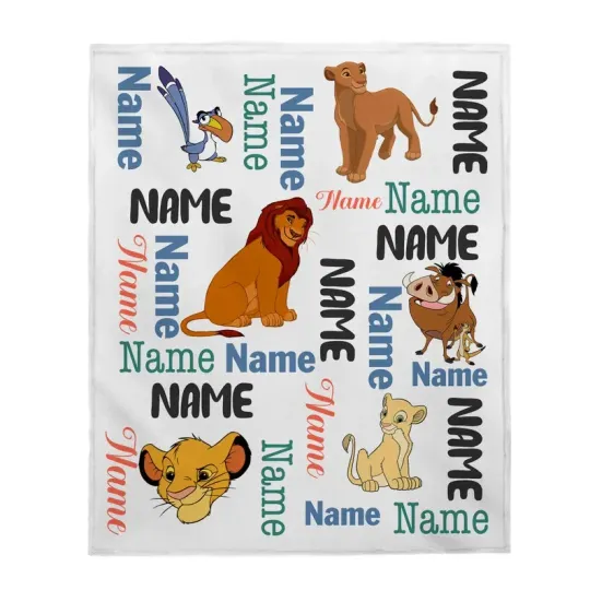 Discover Disney Lion King Simba Characters Disneyland Customize Fleece Blanket