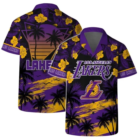 Discover LA Lakerrss Basketball Team Hawaiian Shirt Button Down Unisex Adults, Gift for Fan