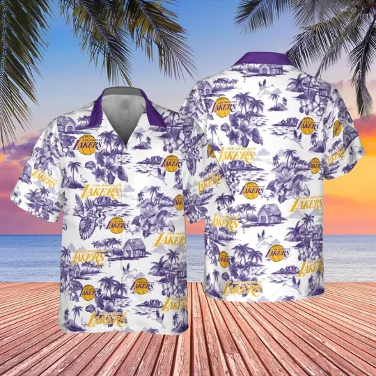 Discover LA Lakerss Basketball Team Hawaiian Shirt Button Down Unisex Adults, Gift for Fan