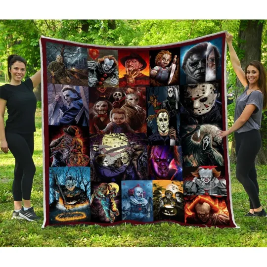 Discover Scary Movie Blanket, Best Horror Movies Quilts Blanket, Halloween Movies Gifts
