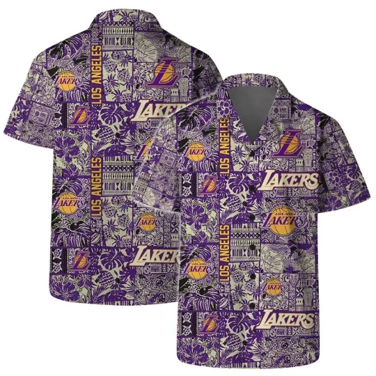 Discover LA Lakerss Basketball Team Hawaiian Shirt Button Down Unisex Adults, Gift for Fan